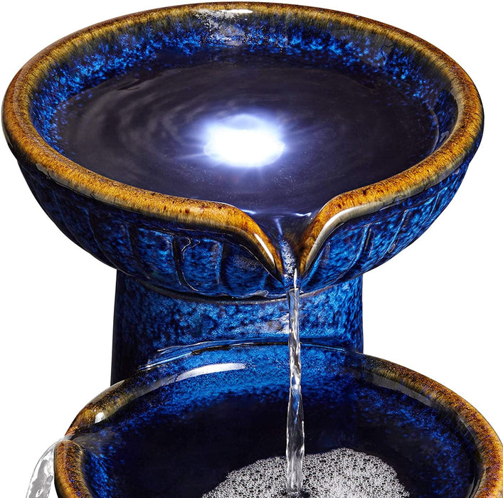 ceramic water feature 3 tiers top bowl