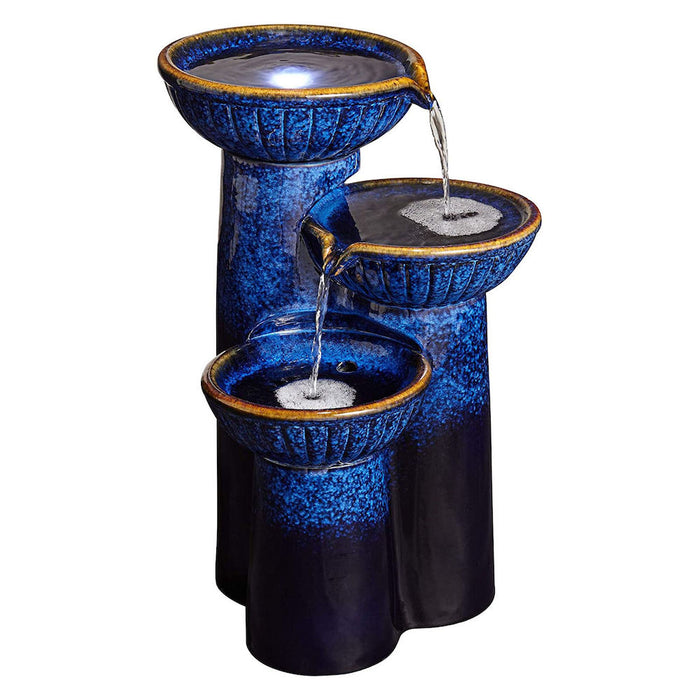 ceramic water feature 3 tiers with led