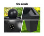 Details of a black solar water feature.