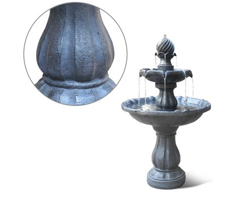 Solar Powered Dark Shadow 3-Tier Water Fountain - 90cm
