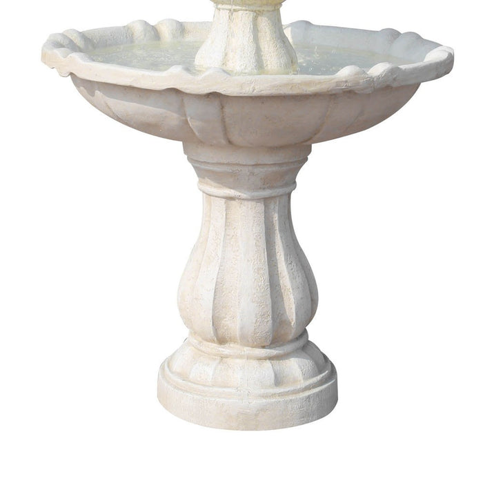 Solar Powered Ivory 3-Tier Water Fountain - 90cm