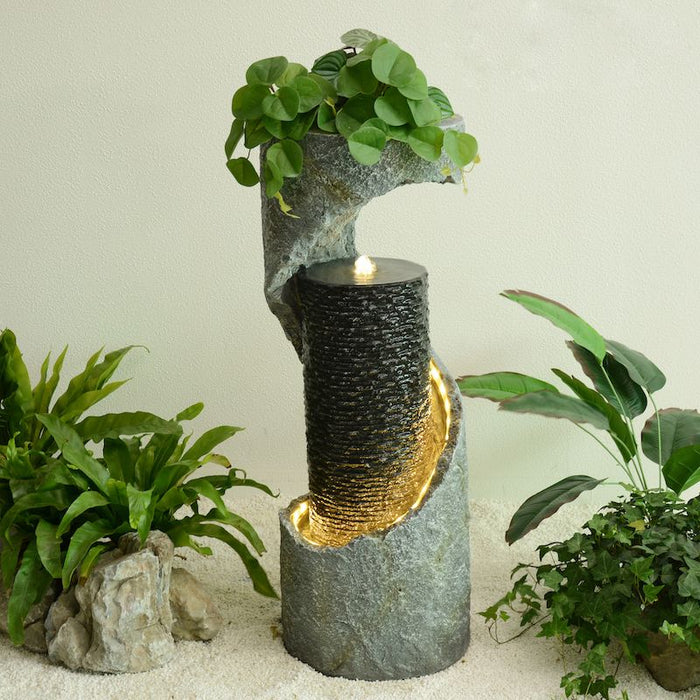 Modular Abstract Water Feature Helia Abstract Rock Water Feature - Unique Design — Fountainland