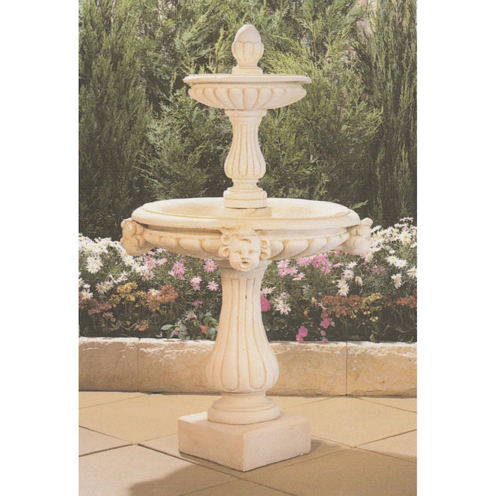 2 tier skinny concrete fountain