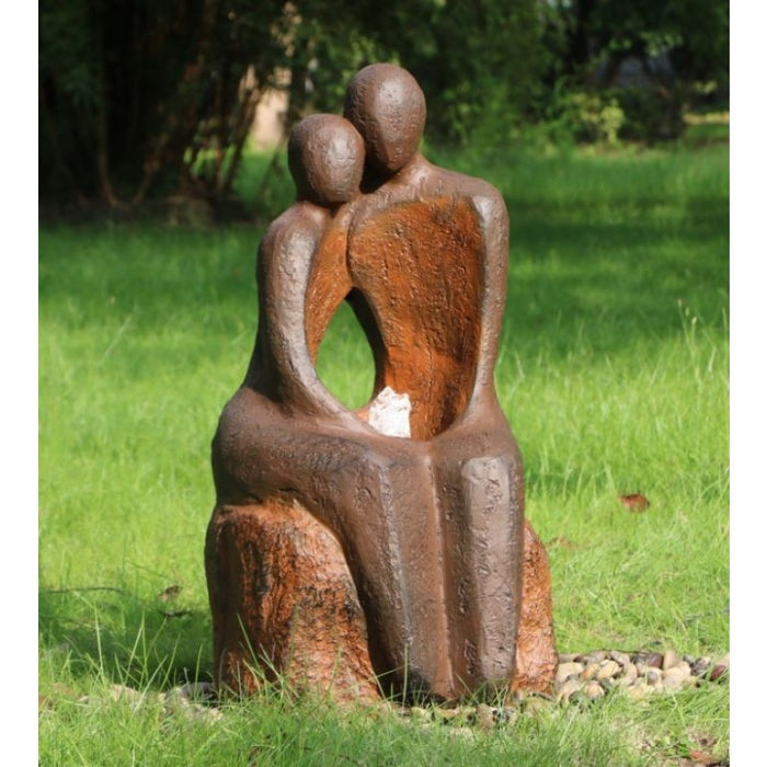 Amore Lovers Water Fountain Rusted Effect - 80cm