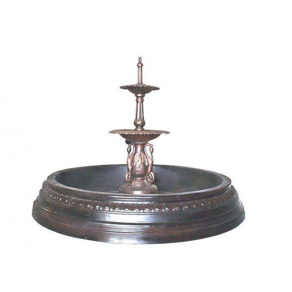 Ibis 2-Tier Cast Iron Water Fountain Large /w Fibreglass Pond - 147cm