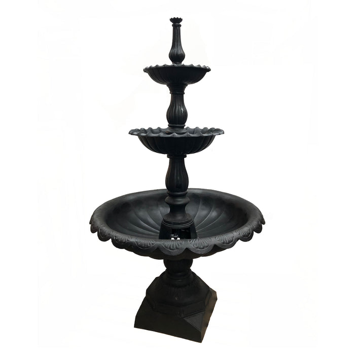 Lisbon 3-Tier Cast Iron Water Fountain - Large 210cm - Self-Contained