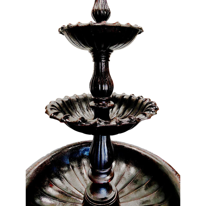 Lisbon 3-Tier Cast Iron Water Fountain - Large 210cm - Self-Contained
