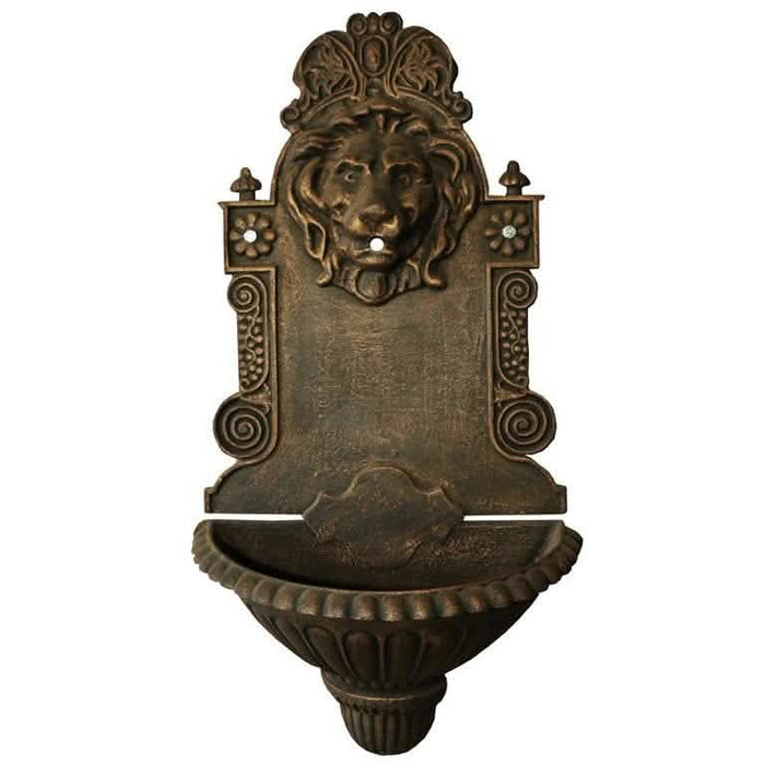 Lion's Zeal Cast Iron Wall Fountain - 77cm