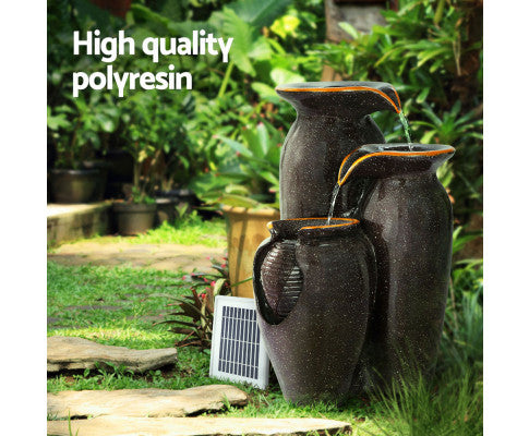 solar trio jugs water feature quality resin
