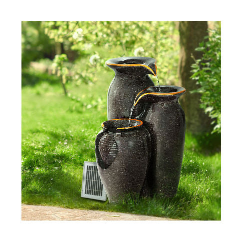 solar trio jugs water feature